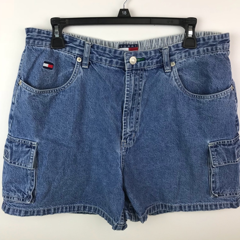 Women's Tommy Hilfiger Cargo Box Logo Jean Shorts